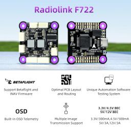 Radiolink F722 MCU Flight Controller with STM32F722RET6 Processor, Barometric Sensor, and On-Screen Display for FPV Multi-Rotors & Fixed-Wing - RS7629 Radiolink F722 MCU Flight Controller with STM32F722RET6 Processor, Barometric Sensor, and On-Screen Display for FPV Multi-Rotors & Fixed-Wing - RS7629 image 3