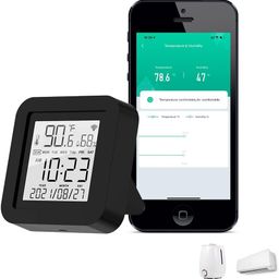 Protium Smart Temperature Humidity Monitor with IR Remote Control, Tuya WiFi Temperature Humidity Sensor with LCD Display for Smart Home image 1
