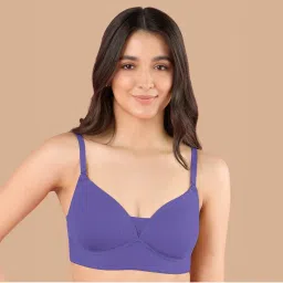 Nykd by Nykaa Adapt360° Lift & Support Padded Non Wired Barely There T-Shirt Bra NYB362 Dark Purple-picture-29