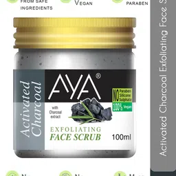 AYA Set of Activated Charcoal & De Tan Exfoliating Face Scrubs - 100 ml Each image 2