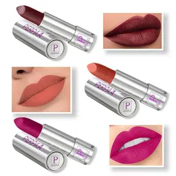 PERPAA Set of 3 Highly Pigmented & Weightless Matte Lipstick 3.5 g Each - 156, 158, 301-5