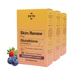 SETU Set of 3 Skin Renew Glutathione & Vit C Mixed Berry Flavour Tablets - 30 Tablets Each-53