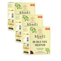 Vagads Khadi Set Of 3 Burgundy Mehndi - 100 gm Each-42