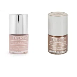 DeBelle Set Of 2 Nail Lacquer - Peony Blossom & Chrome Beige - 8ml Each-55