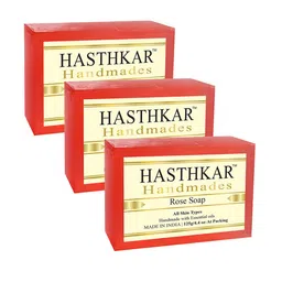 Hasthkar Set of 3 Handmades Glycerine Rose Soap 125gm Each-39