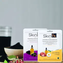 Skin Fx Pack of 2 Detoxifying & Refreshing Serum Masks - 25 ml Each image 1