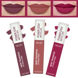 FORFOR Power Stay Set Of 3 Long Last Waterproof Matte Liquid Lipstick 4 ml Each-58