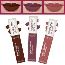 FORFOR Power Stay Set Of 3 Long Last Matte Liquid Lipstick 4 ml Each-8