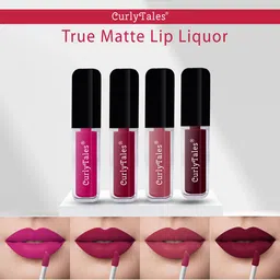 CurlyTales Set Of 4 True Matte Liquid Lipsticks 4 ml Each-37