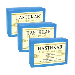 Hasthkar Set of 3 Handmade Mint Soap with Glycerin & Coconut Oil - 125 g Each-18
