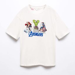 Mango Kids Boys Pure Cotton Avengers Printed Drop-Shoulder Sleeves T-shirt-image-45