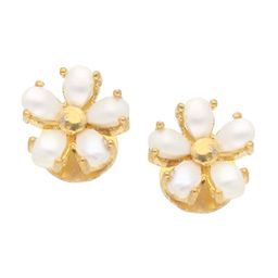Sri Jagdamba Pearls Dealer Gold-Plated Contemporary Studs Earrings-6