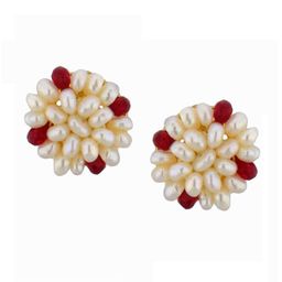 Sri Jagdamba Pearls Dealer Gold-Plated Beaded Contemporary Studs Earrings-8