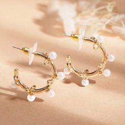 TOKYO TALKIES X rubans FASHION ACCESSORIES Gold-Plated Circular Half Hoop Earrings-12