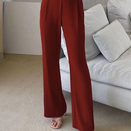 Kotty Women Brown Relaxed Straight Leg Straight Fit High-Rise Easy Wash Pleated Trousers-image-95