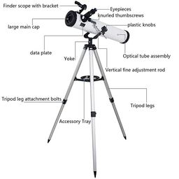SSEA Telescope -Mod 70076 Reflector Astronomical Telescope- HD Precise Optics -(with Full Size Stand-for) All -Multi Power Enhance Optics Aperture Modal 70076 mm with Bag image 3