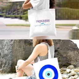 Doodle Set of 2 Printed Shopper Tote Bag-17