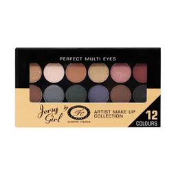 Fashion Colour Jersy Girl Artist Makeup Collection 12 Colours Eyeshadow Palette - Shade 01-20