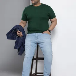 Hardsoda by The Indian Garage Co Men Plus Size Carrot Fit Light Fade Stretchable Jeans-image-64