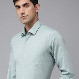 Arrow Manhattan Slim Fit Geometric Self Design Pure Cotton Formal Shirt-image-74