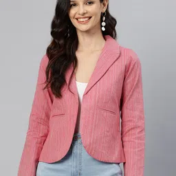 Cottinfab Striped Single-Breasted Pure Cotton Casual Blazer-picture-57
