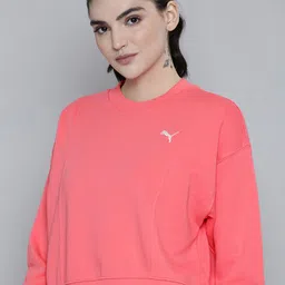 Puma Women Solid Crew Neck Her Knitted Pure Cotton Relaxed Fit Sweatshirt-image-32
