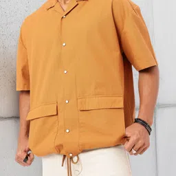Kook N Keech Classic Utility Self Checked Textured Relaxed Fit Shirt-image-75