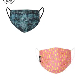 LIVE IT SAFE Unisex Pack Of 2 Printed 4-Ply Reusable Cloth Face Mask-39