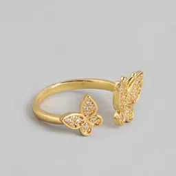 DressBerry Women Stone-Studded Butterfly-Shaped Adjustable Finger Ring-image-93