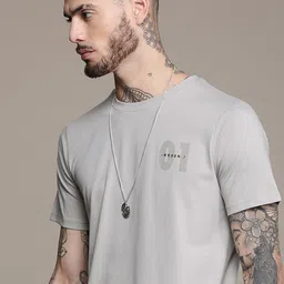WROGN Men Brand Logo & Numeric Placement Print Knitted Slim Fit T-shirt-75
