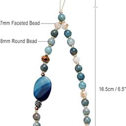 Universal Mobile Phone Charm Wrist Strap With Tether Tab - Beaded Lanyard Wristlet - Handmade Semi-Precious Gemstone Chain & Case Keychain image 5