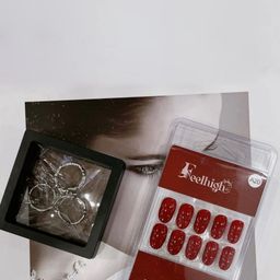 FEELHIGH 24-Pcs Long Lasting Reusable Artificial Fake Nail Set - A20-15