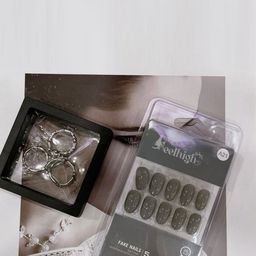 FEELHIGH 24-Pcs Stick On Reusable Waterproof Press On Nails - A21-18
