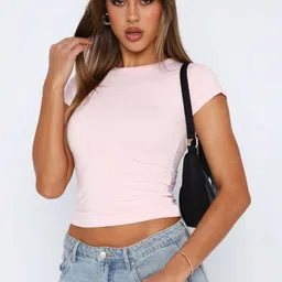 LULU & SKY Women Colourblocked High Neck Extended Sleeves Pockets Slim Fit T-shirt-image-22