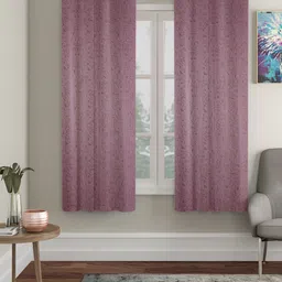 SOKNACK Pink 2 Pieces Floral Black Out Window Curtain-23