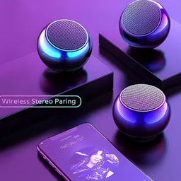 generic Bluetooth Speakr, Mini Bluetooth Speaker, Mini Bluetooth Speaker 4D Mini Electroplating Round Steel Speaker - Multicolor of 1 (Multicolor) image 4
