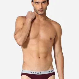 VStar Pack Of 2 Low-Rise Cotton Basic Briefs TUFF NEO-2PCS-ZINFANDEL-image-49