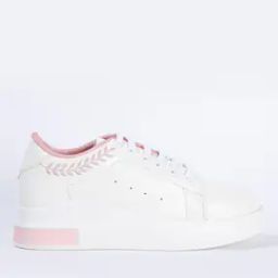 Lace-Up Shoes with Leaf Embroidery-image-64