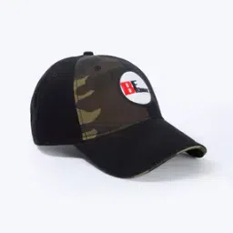 Camo Panelled Baseball Cap with Text Embroidery-image-63