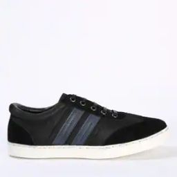 Panelled Lace-Up Shoes with Contrast Stripes-image-19