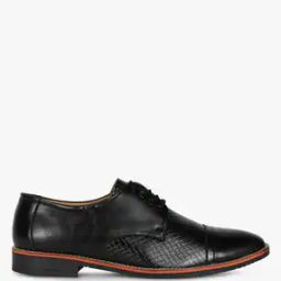 Textured Derby Shoes with Medallion Toe-image-79