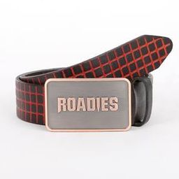 Contrast Checked Genuine Leather Belt with Buckle-image-11