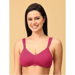 The Mom Store Pink Cotton Elastane Solid Nursing and Feeding Non Padded Bra-picture-26
