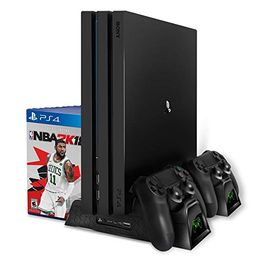 Tobo Controller Charging Dock Station with Cooler Vertical Stand; Dual Controller Charger with LED Indicators and 12 Games Storage TD-376GA image 4
