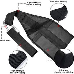 leosportz Leosportz® Ab Straps Hanging Belt - Extra Thick Arm Pads With Extra Pair | Abdominal Core Exerciser With Snap Hooks | Pull Up Bar Exercising Strap (Black) image 4