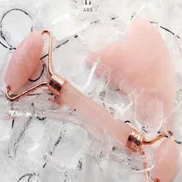 RDK Set Of 2 Rose Quartz Facial Roller & Gua Sha-0