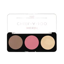 SWISS BEAUTY Cheek-A-Boo 3 In One Highlighter Contour & Blusher Face Palette 8g - 01-14