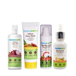Mamaearth Sustainable Set of Face Wash, Face Serum, Skin Correct Face Serum & Hair Oil-48