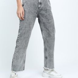 Tokyo Talkies Women Grey Straight Fit Clean look Heavy Fade Jeans-image-57