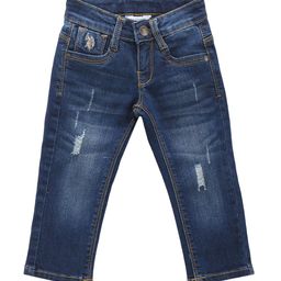 U.S. Polo Assn. Kids Boys Classic Slim Fit Mildly Distressed Light Fade Stretchable Jeans-picture-2